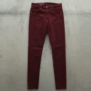 AG Jeans Women's Size 26R Burgundy The Farrah High-Rise Skinny Ankle 29" Inseam